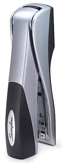 STAPLER, SWINGLINE, DESKTOP, GRIP, 25 SHEET CAPACITY, STAPLES INCLUDED, SILVER MAIN